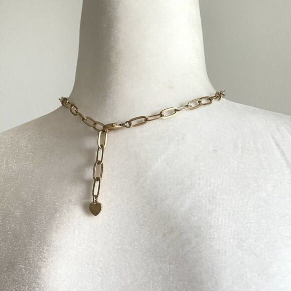 Marlyn Schiff Love Plate Gold Link Necklace - Picture 3 of 5